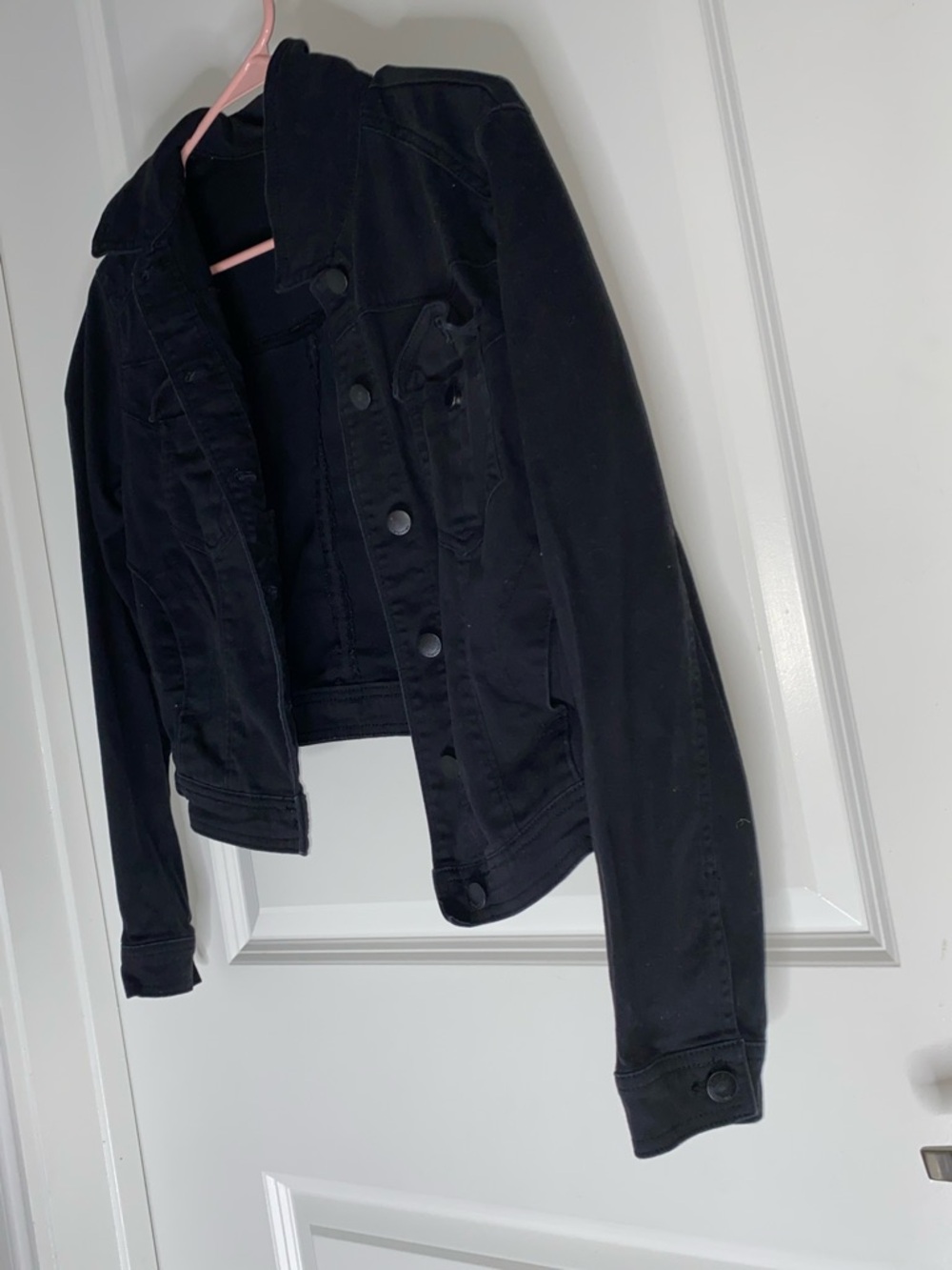 Tinseltown Women's Black Denim Jacket - Button-Front Jean Jacket